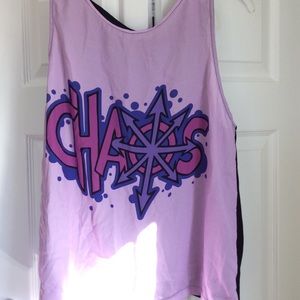 ETSY Y2K Rave Chaos graffiti tank size M/L P.L.U.R. NWOT